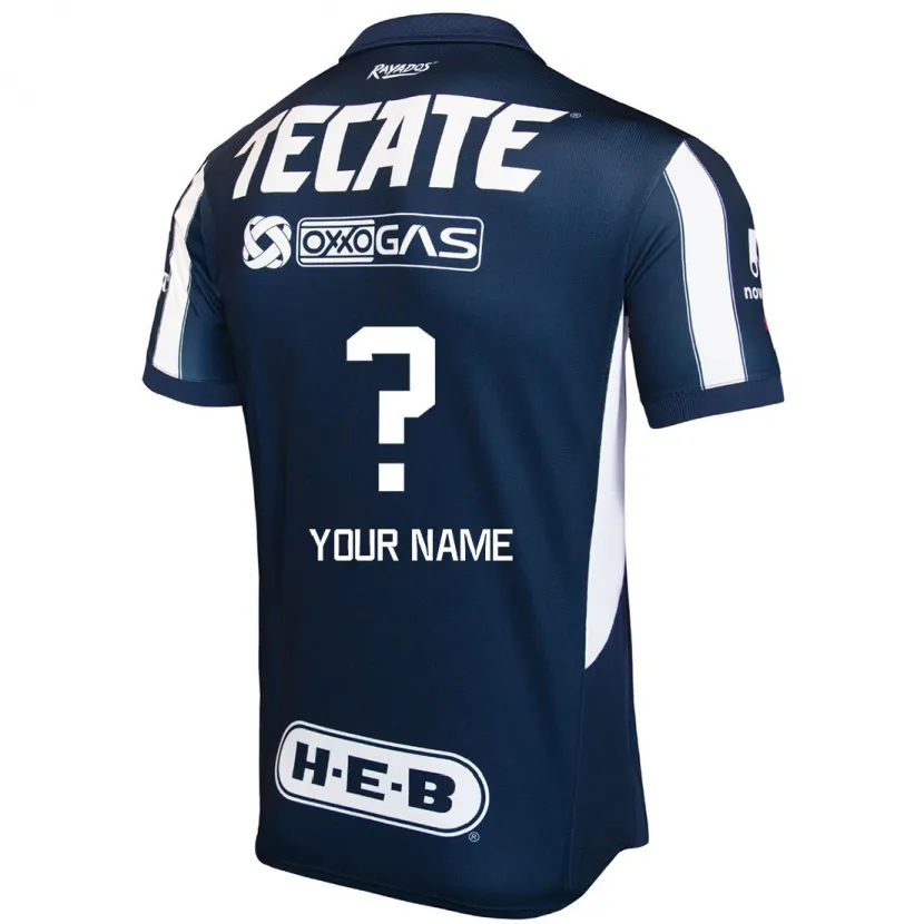 Danxen Mænd Dit Navn #0 Blå Rød Hvid Hjemmebane Spillertrøjer 2024/25 Trøje T-Shirt
