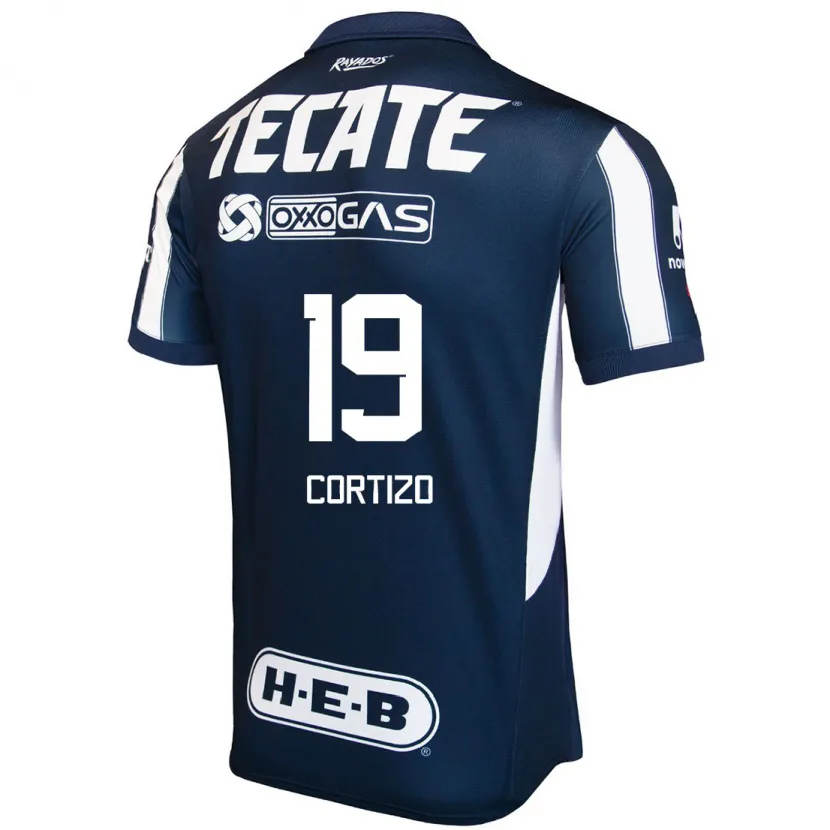 Danxen Mænd Jordi Cortizo #19 Blå Rød Hvid Hjemmebane Spillertrøjer 2024/25 Trøje T-Shirt