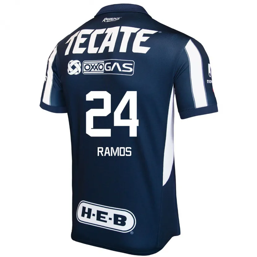 Danxen Mænd César Ramos #24 Blå Rød Hvid Hjemmebane Spillertrøjer 2024/25 Trøje T-Shirt