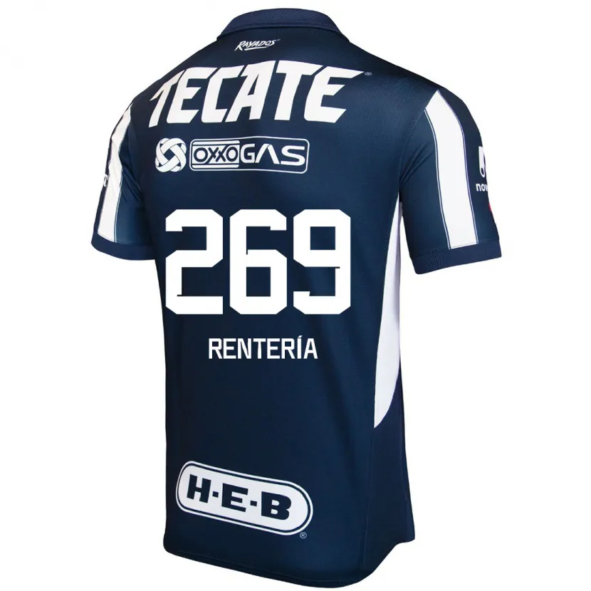 Danxen Mænd Rodrigo Rentería #269 Blå Rød Hvid Hjemmebane Spillertrøjer 2024/25 Trøje T-Shirt