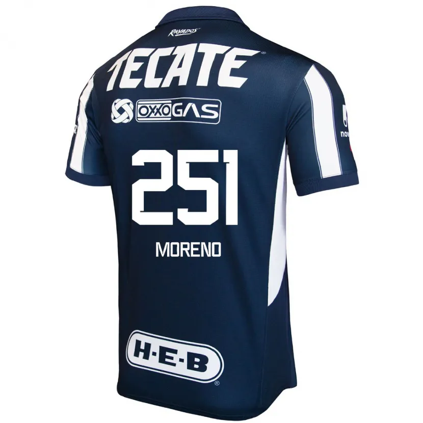 Danxen Mænd Josué Moreno #251 Blå Rød Hvid Hjemmebane Spillertrøjer 2024/25 Trøje T-Shirt