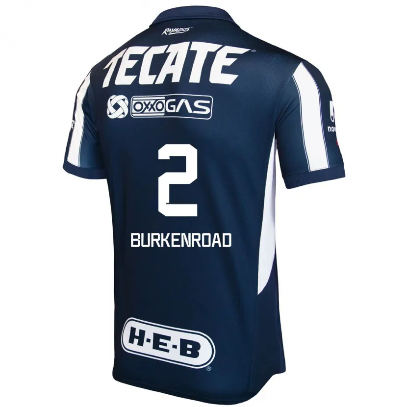 Danxen Mænd Christina Burkenroad #2 Blå Rød Hvid Hjemmebane Spillertrøjer 2024/25 Trøje T-Shirt