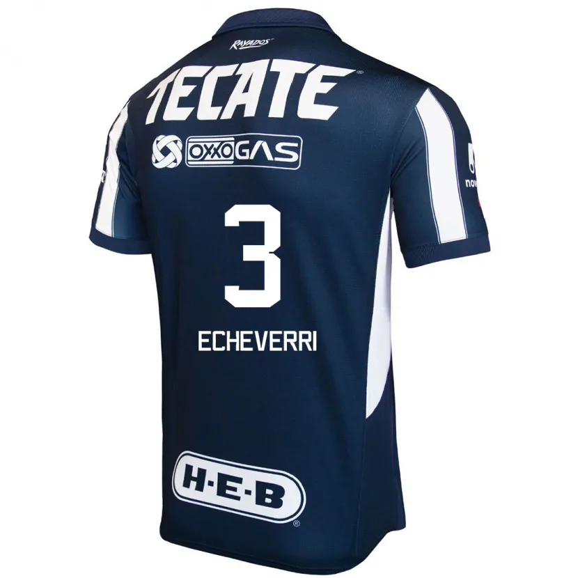 Danxen Mænd Isabella Echeverri #3 Blå Rød Hvid Hjemmebane Spillertrøjer 2024/25 Trøje T-Shirt