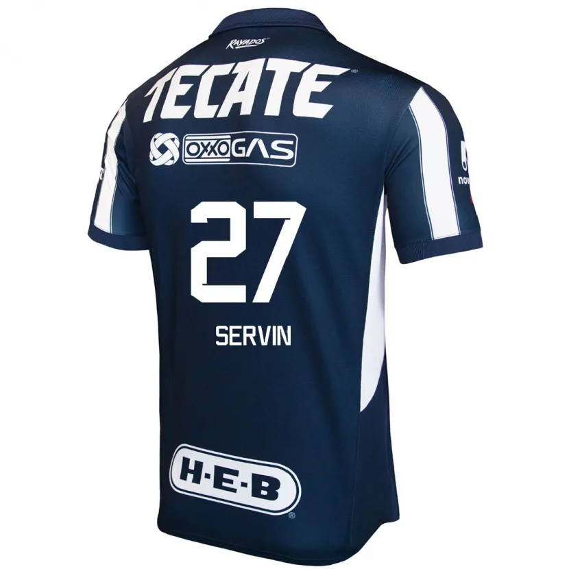 Danxen Mænd Fatima Servin #27 Blå Rød Hvid Hjemmebane Spillertrøjer 2024/25 Trøje T-Shirt