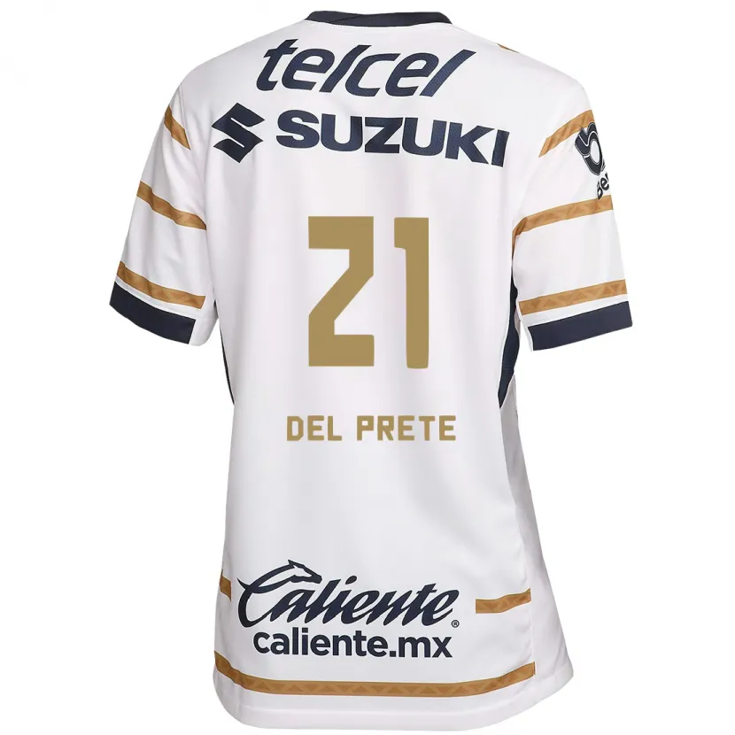 Danxen Mænd Gustavo Del Prete #21 Hvid Obsidian Hjemmebane Spillertrøjer 2024/25 Trøje T-Shirt