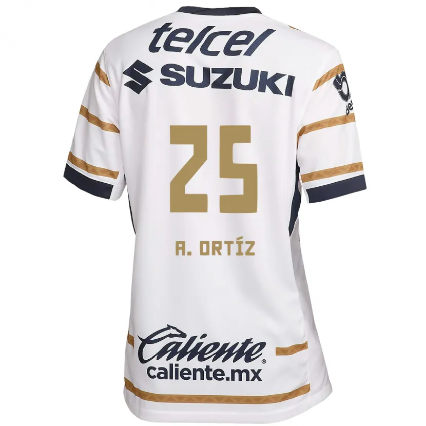 Danxen Mænd Arturo Ortiz #25 Hvid Obsidian Hjemmebane Spillertrøjer 2024/25 Trøje T-Shirt
