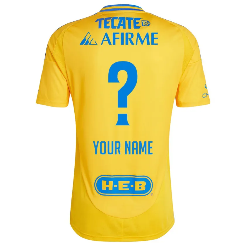Danxen Mænd Dit Navn #0 Guld Gul Hjemmebane Spillertrøjer 2024/25 Trøje T-Shirt