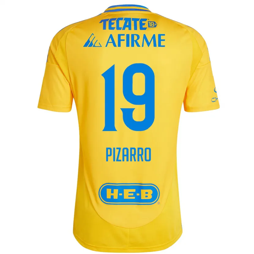 Danxen Mænd Guido Pizarro #19 Guld Gul Hjemmebane Spillertrøjer 2024/25 Trøje T-Shirt
