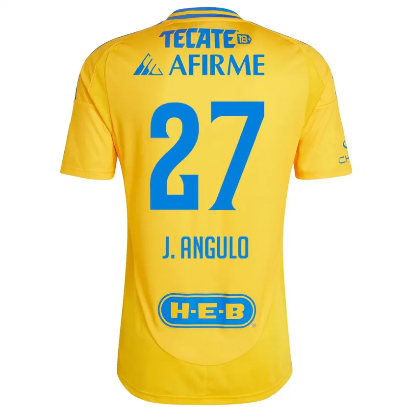 Danxen Mænd Jesús Angulo #27 Guld Gul Hjemmebane Spillertrøjer 2024/25 Trøje T-Shirt