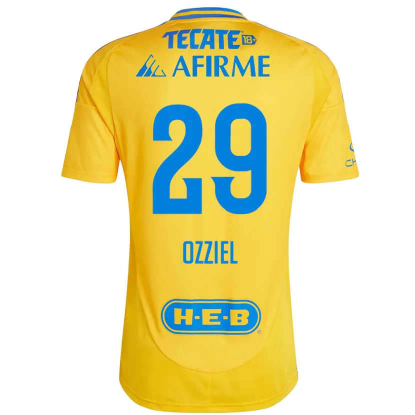 Danxen Mænd Ozziel Herrera #29 Guld Gul Hjemmebane Spillertrøjer 2024/25 Trøje T-Shirt