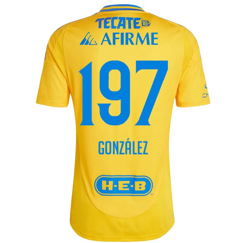 Danxen Mænd Germán González #197 Guld Gul Hjemmebane Spillertrøjer 2024/25 Trøje T-Shirt