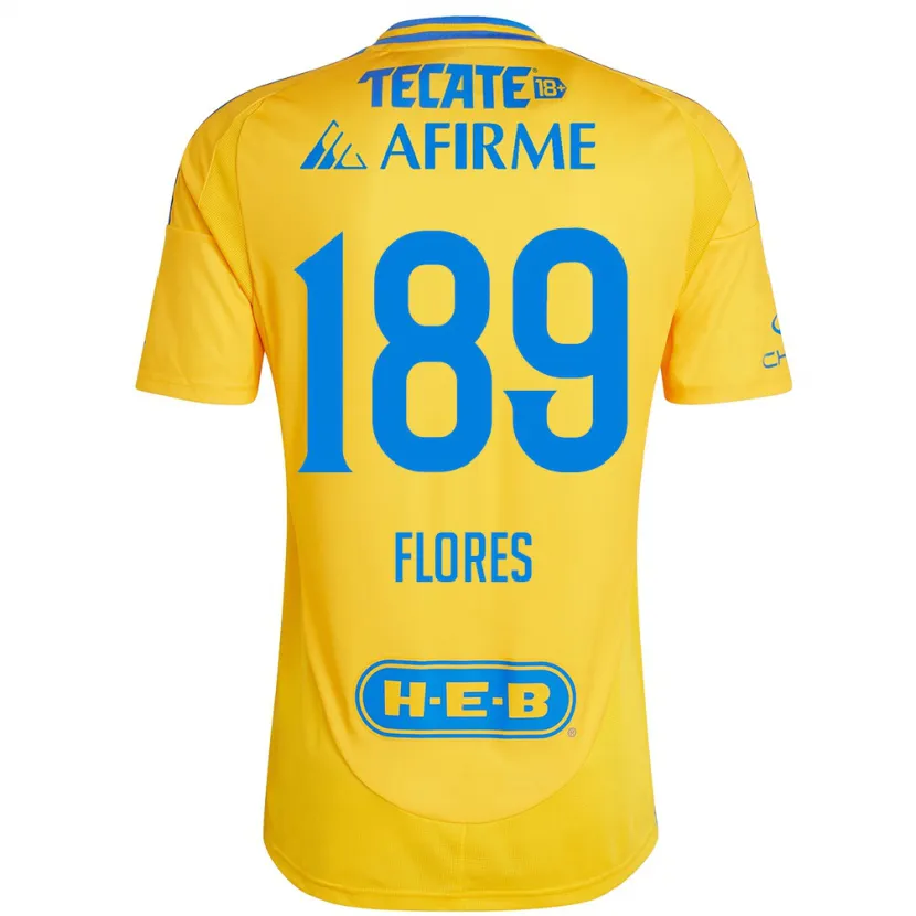 Danxen Mænd Rolando Flores #189 Guld Gul Hjemmebane Spillertrøjer 2024/25 Trøje T-Shirt