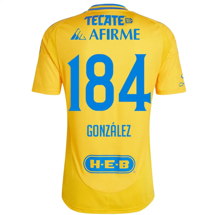 Danxen Mænd Erick González #184 Guld Gul Hjemmebane Spillertrøjer 2024/25 Trøje T-Shirt