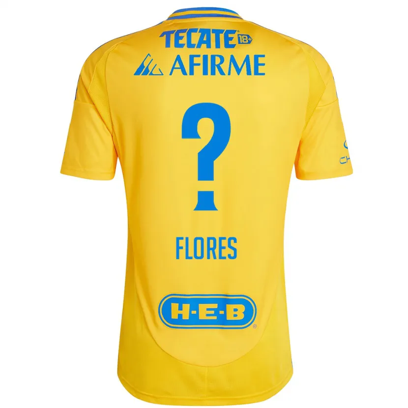 Danxen Mænd Hernán Flores #0 Guld Gul Hjemmebane Spillertrøjer 2024/25 Trøje T-Shirt