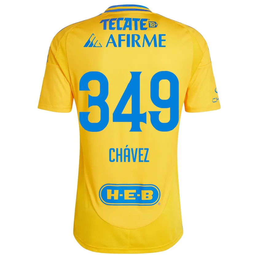 Danxen Mænd Jorge Chávez #349 Guld Gul Hjemmebane Spillertrøjer 2024/25 Trøje T-Shirt