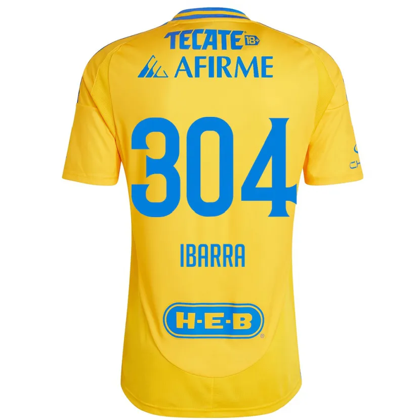 Danxen Mænd Luis Ibarra #304 Guld Gul Hjemmebane Spillertrøjer 2024/25 Trøje T-Shirt