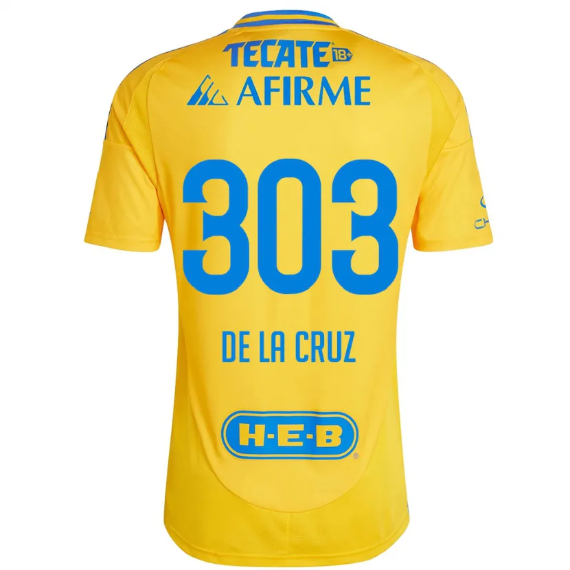 Danxen Mænd Erick De La Cruz #303 Guld Gul Hjemmebane Spillertrøjer 2024/25 Trøje T-Shirt
