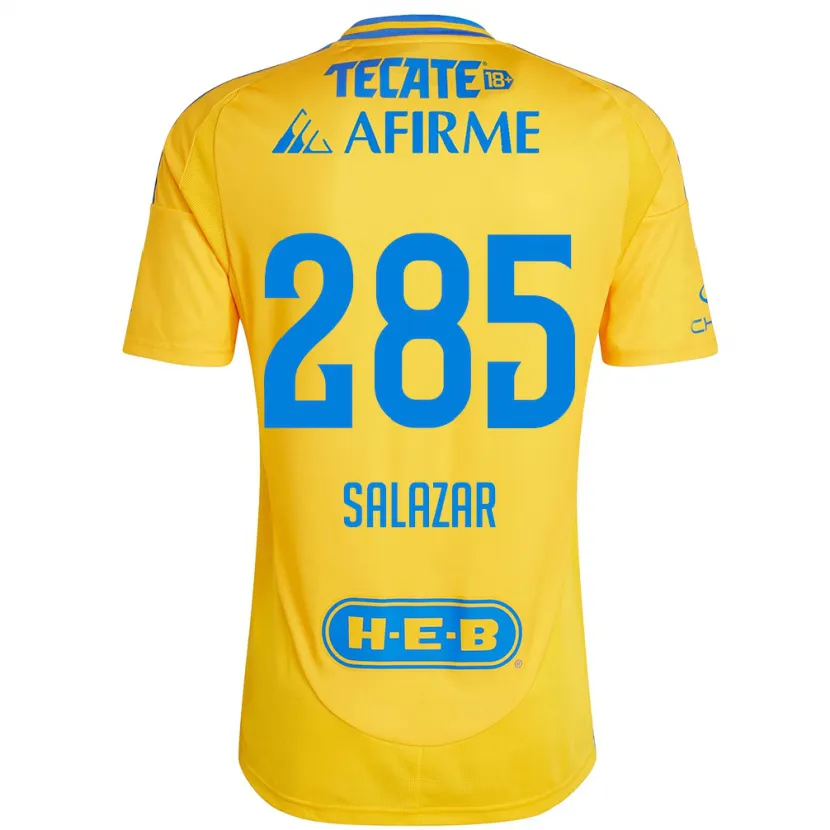 Danxen Mænd Bryan Salazar #285 Guld Gul Hjemmebane Spillertrøjer 2024/25 Trøje T-Shirt