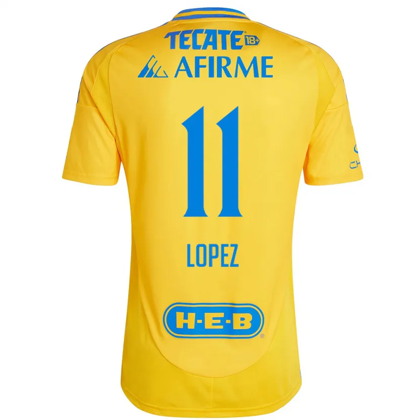 Danxen Mænd Nicolas Lopez #11 Guld Gul Hjemmebane Spillertrøjer 2024/25 Trøje T-Shirt
