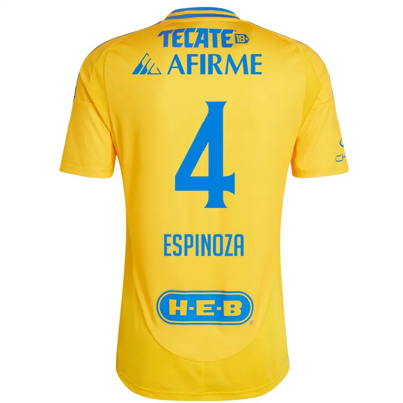 Danxen Mænd Greta Espinoza #4 Guld Gul Hjemmebane Spillertrøjer 2024/25 Trøje T-Shirt