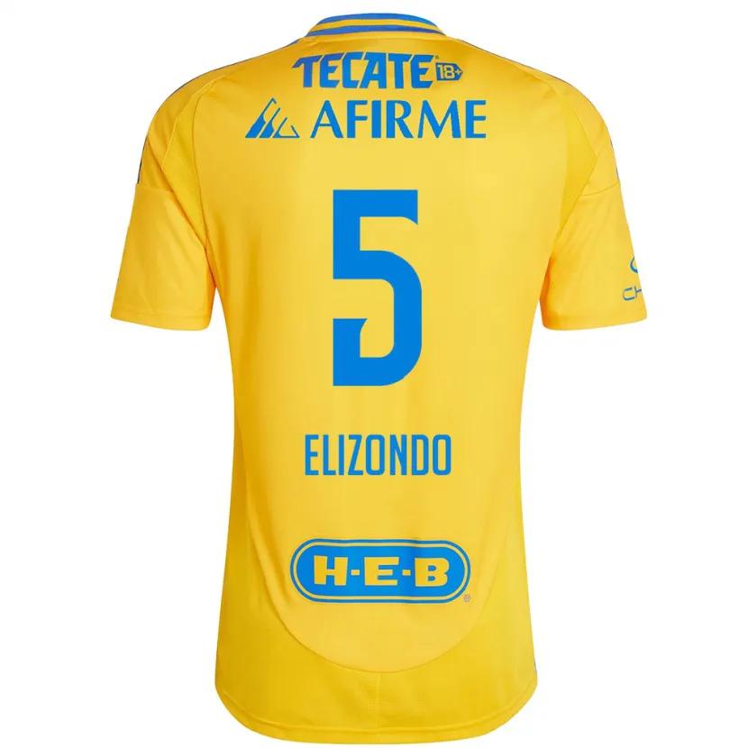 Danxen Mænd Fernanda Elizondo #5 Guld Gul Hjemmebane Spillertrøjer 2024/25 Trøje T-Shirt