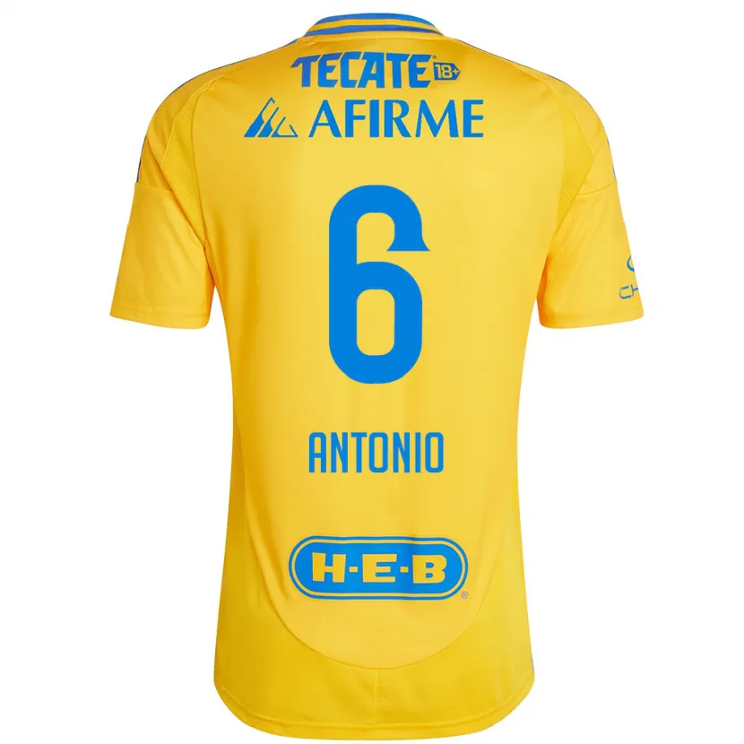 Danxen Mænd Nancy Antonio #6 Guld Gul Hjemmebane Spillertrøjer 2024/25 Trøje T-Shirt