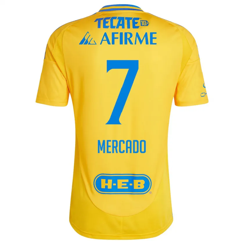 Danxen Mænd Liliana Mercado #7 Guld Gul Hjemmebane Spillertrøjer 2024/25 Trøje T-Shirt