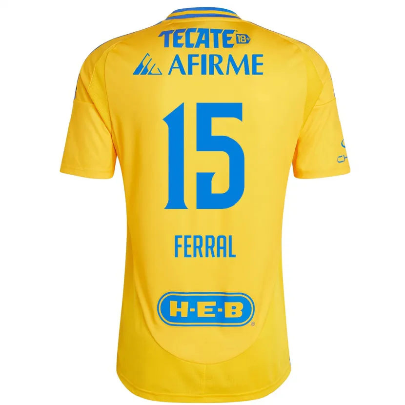 Danxen Mænd Cristina Ferral #15 Guld Gul Hjemmebane Spillertrøjer 2024/25 Trøje T-Shirt