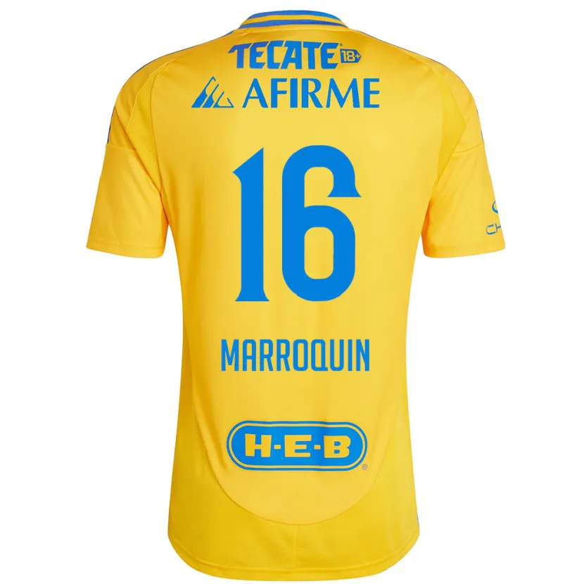 Danxen Mænd Ammanda Marroquin #16 Guld Gul Hjemmebane Spillertrøjer 2024/25 Trøje T-Shirt