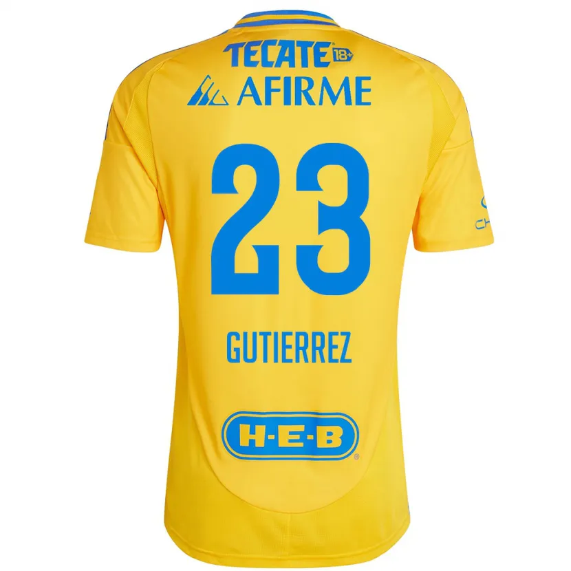 Danxen Mænd Jana Gutierrez #23 Guld Gul Hjemmebane Spillertrøjer 2024/25 Trøje T-Shirt