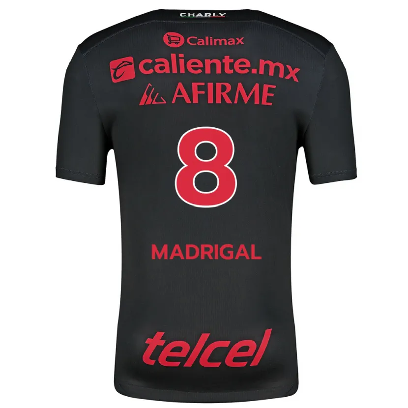 Danxen Mænd Fernando Madrigal #8 Sort Rød Hjemmebane Spillertrøjer 2024/25 Trøje T-Shirt