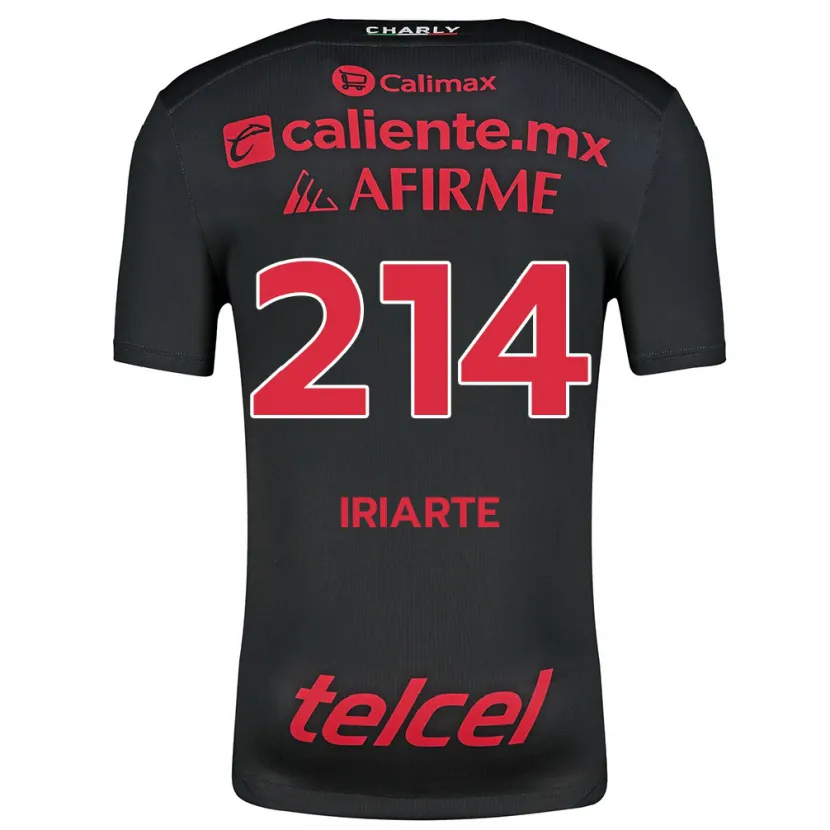 Danxen Mænd Oliver Iriarte #214 Sort Rød Hjemmebane Spillertrøjer 2024/25 Trøje T-Shirt