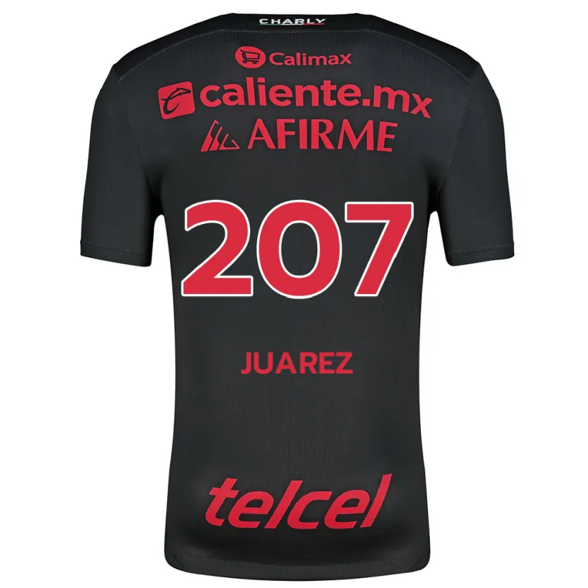 Danxen Mænd José Juárez #207 Sort Rød Hjemmebane Spillertrøjer 2024/25 Trøje T-Shirt