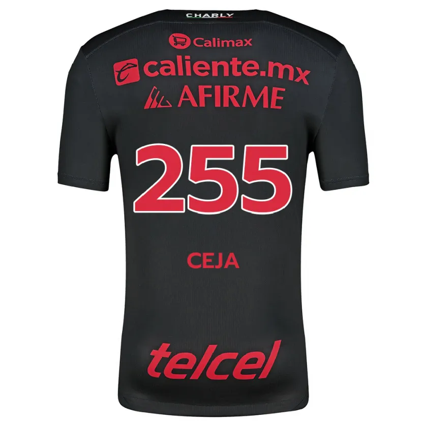 Danxen Mænd Julio Ceja #255 Sort Rød Hjemmebane Spillertrøjer 2024/25 Trøje T-Shirt
