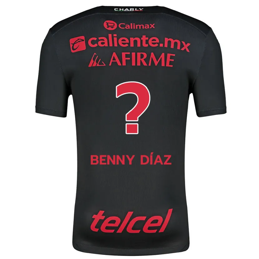 Danxen Mænd Benny Díaz #0 Sort Rød Hjemmebane Spillertrøjer 2024/25 Trøje T-Shirt