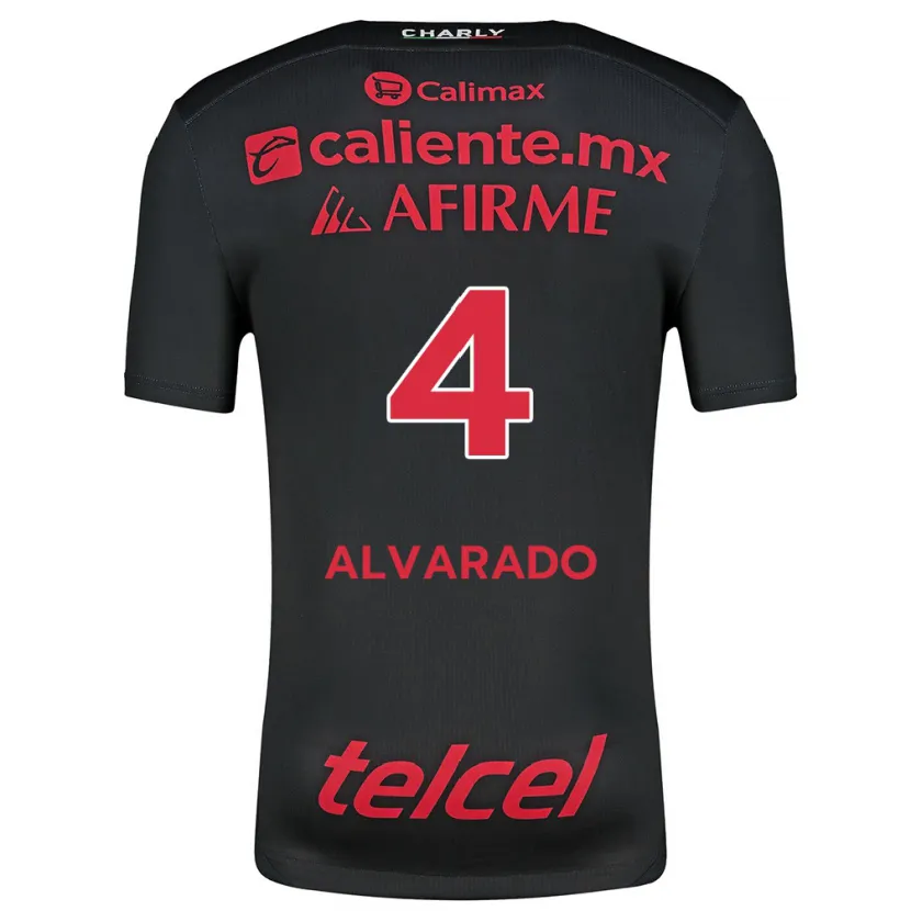 Danxen Mænd Mónica Alvarado #4 Sort Rød Hjemmebane Spillertrøjer 2024/25 Trøje T-Shirt