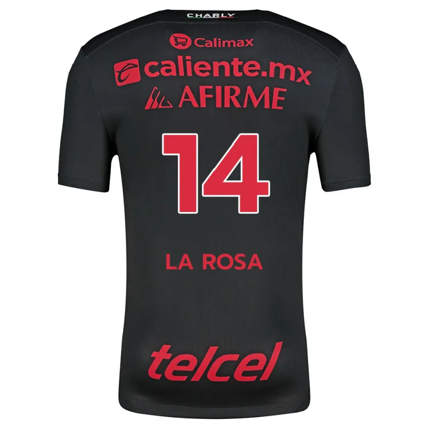 Danxen Mænd Joselyn De La Rosa #14 Sort Rød Hjemmebane Spillertrøjer 2024/25 Trøje T-Shirt