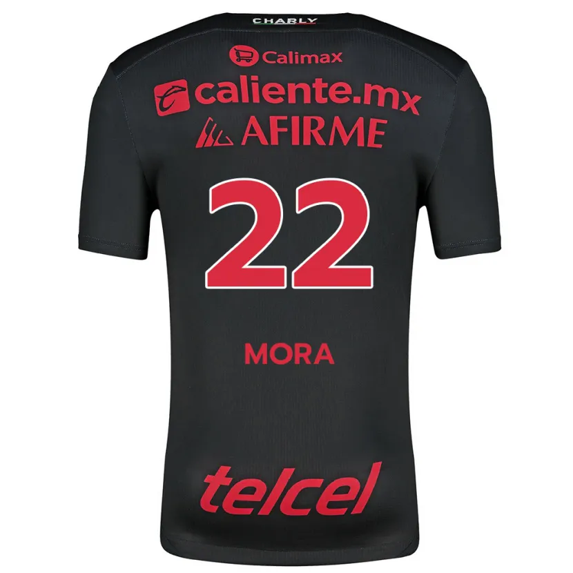 Danxen Mænd Bianca Mora #22 Sort Rød Hjemmebane Spillertrøjer 2024/25 Trøje T-Shirt