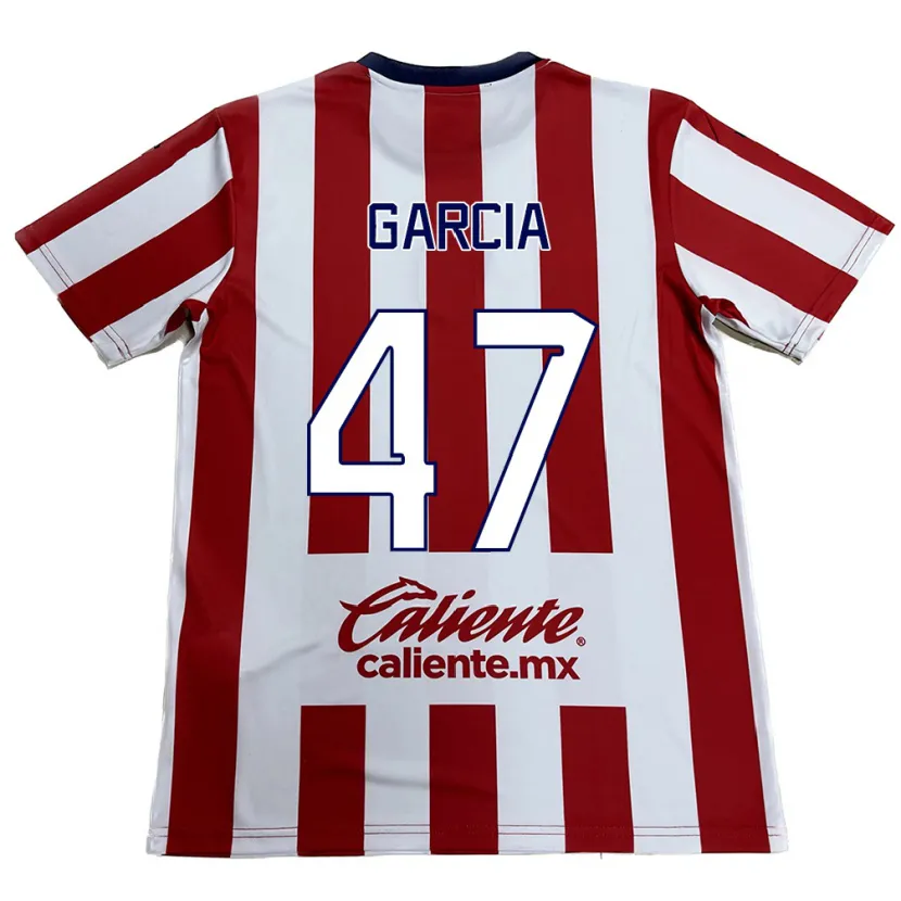 Danxen Mænd Gael García #47 Rød Hvid Hjemmebane Spillertrøjer 2024/25 Trøje T-Shirt