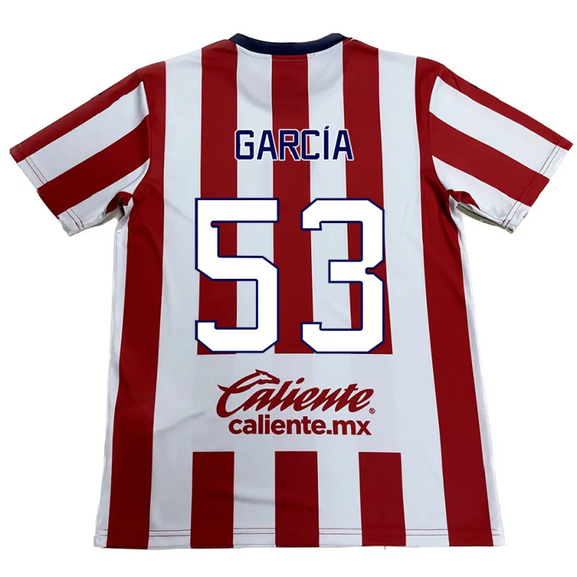 Danxen Mænd Uziel García #53 Rød Hvid Hjemmebane Spillertrøjer 2024/25 Trøje T-Shirt