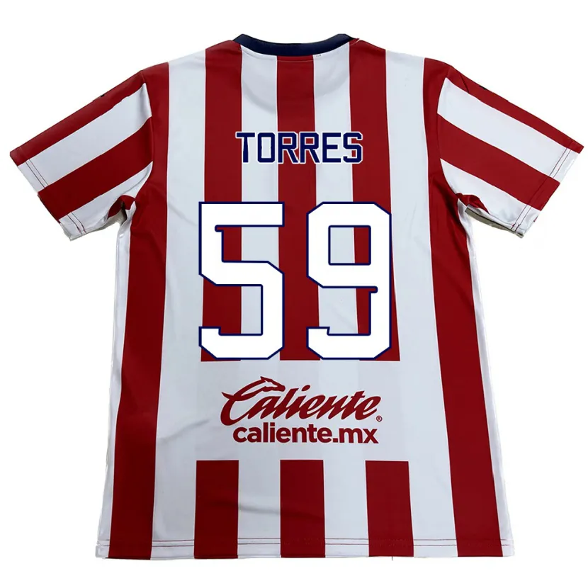 Danxen Mænd Christian Torres #59 Rød Hvid Hjemmebane Spillertrøjer 2024/25 Trøje T-Shirt