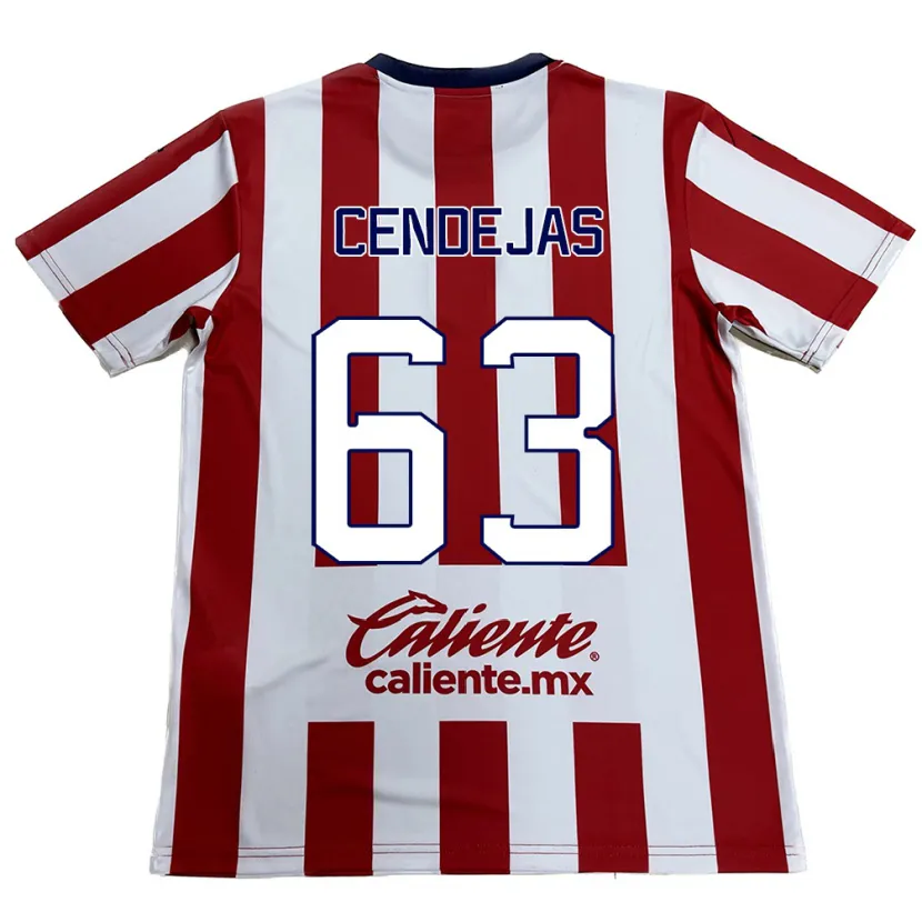 Danxen Mænd Matías Cendejas #63 Rød Hvid Hjemmebane Spillertrøjer 2024/25 Trøje T-Shirt