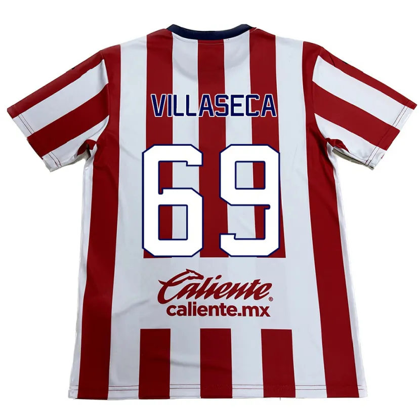 Danxen Mænd Daniel Villaseca #69 Rød Hvid Hjemmebane Spillertrøjer 2024/25 Trøje T-Shirt