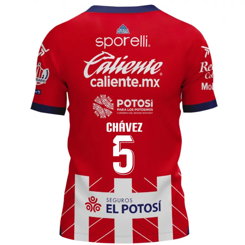 Danxen Mænd Ricardo Chávez #5 Rød Hvid Hjemmebane Spillertrøjer 2024/25 Trøje T-Shirt