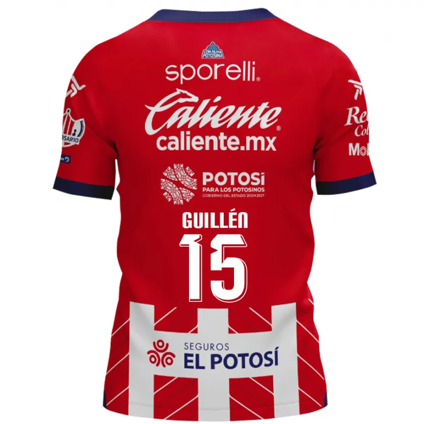Danxen Mænd Daniel Guillén #15 Rød Hvid Hjemmebane Spillertrøjer 2024/25 Trøje T-Shirt