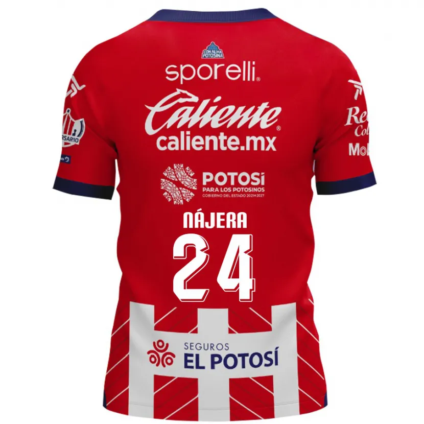 Danxen Mænd Ronaldo Nájera #24 Rød Hvid Hjemmebane Spillertrøjer 2024/25 Trøje T-Shirt