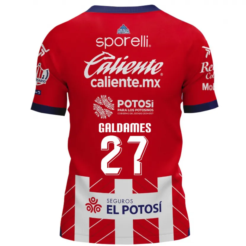 Danxen Mænd Benjamín Galdames #27 Rød Hvid Hjemmebane Spillertrøjer 2024/25 Trøje T-Shirt