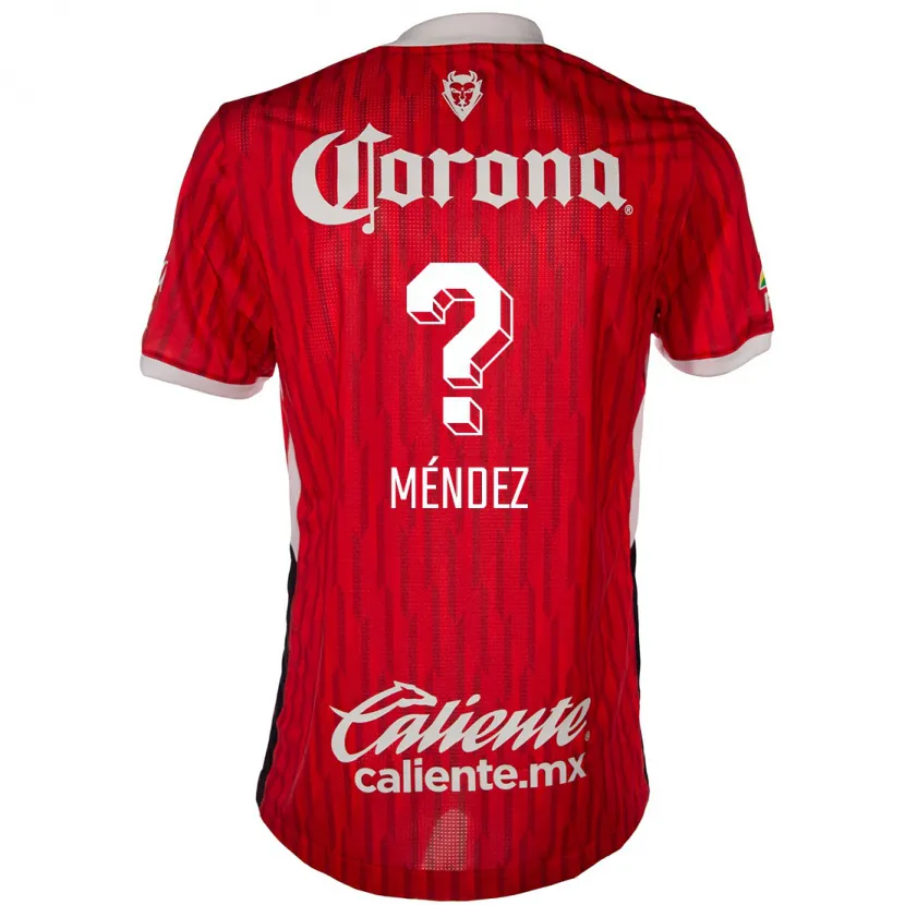 Danxen Mænd Bruno Méndez #0 Rød Hvid Hjemmebane Spillertrøjer 2024/25 Trøje T-Shirt