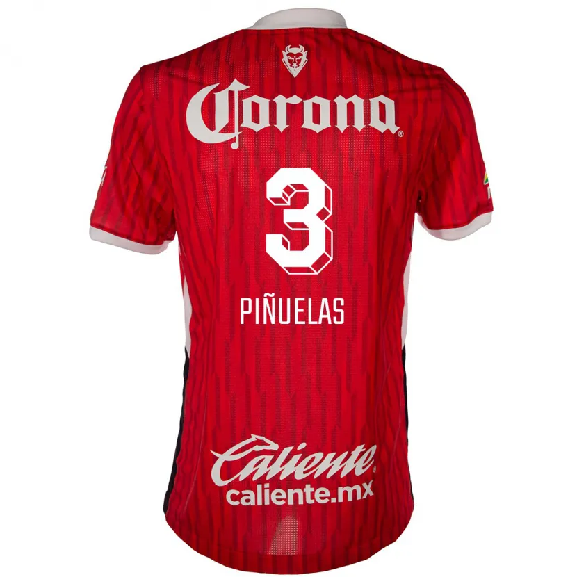 Danxen Mænd Fernando Piñuelas #3 Rød Hvid Hjemmebane Spillertrøjer 2024/25 Trøje T-Shirt