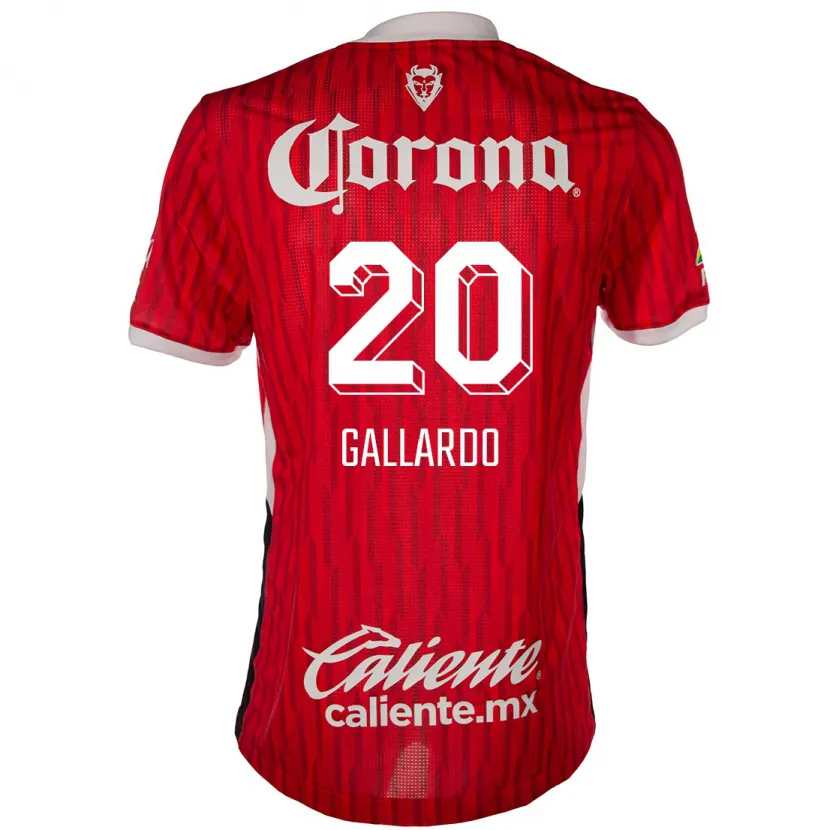Danxen Mænd Jesús Gallardo #20 Rød Hvid Hjemmebane Spillertrøjer 2024/25 Trøje T-Shirt